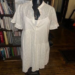 Molly Bracken luxe eyelet layered L white fairycore dress